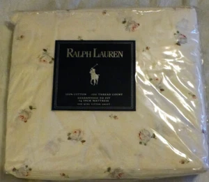 VTG Ralph Lauren TRACY FLORAL ROSE Fitted King Sheet Maidstone Beach NOS Shabby - Picture 1 of 8