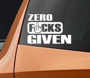 Zero-Fucks Given Decal Funny Vinyl Window Laptop Sticker Car Truck Skateboard - Picture 1 of 1