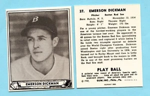 1940 Playball Reprint # 37 Emerson Dickman -- Boston Red Sox Box 129 - Picture 1 of 1