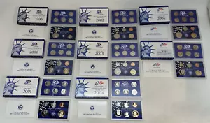 1999 2000 2001 2002 2003 2004 2006 2007 US Mint State Quarters Proof Set Box COA - Picture 1 of 17