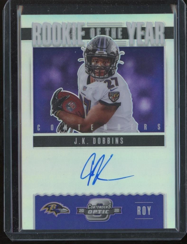 2020 Panini Contenders Optic JK DOBBINS Rookie of the Year Auto Silver /99 BW1