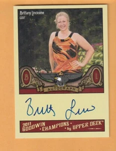 Brittany Lincicome AUTO 2011 Upper Deck Goodwin Champions Autografi 8W - Foto 1 di 2