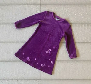 Blue Moon By David Charles Velour Long Sleeve Dress Paisley Purple Size 5Y - Picture 1 of 2