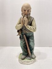 Home Interiors Homco 3110 8" Figurine Old Man w/ Hoe Praying For A Good Crop