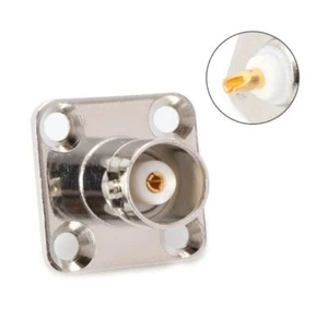 BNC Female Jack With 4 Holes Flange Panel Chassis Mount Coaxial Solder Connector - Zdjęcie 1 z 7