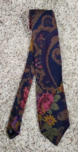 Montagu Multicolor Floral Wool Blend Tie - Picture 1 of 5