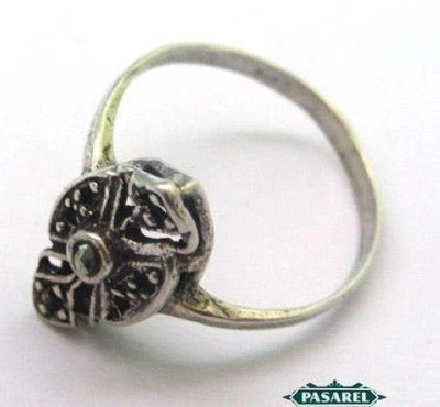 Anillo de plata estilo victoriano marcasita talla 6 Israel Foto 1 de 4