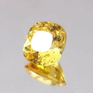 9x9 MM AAA Natural Flawless Ceylon Yellow Sapphire Loose Cushion Cut Gemstone - Picture 1 of 5