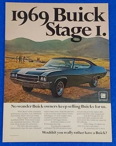 1969 BUICK GS 400 STAGE 1 ORIGINAL MUSCLE CAR PRINT AD GM STYLE & PERFORMANCE - Picture 1 of 1