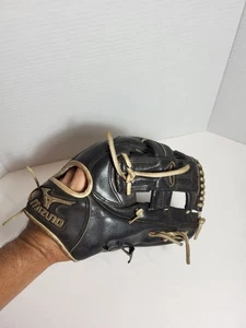 Guante de béisbol de cuero negro Mizuno MVP modelo profesional GMVP 1151P 11,5 pulgadas - Imagen 1 de 11