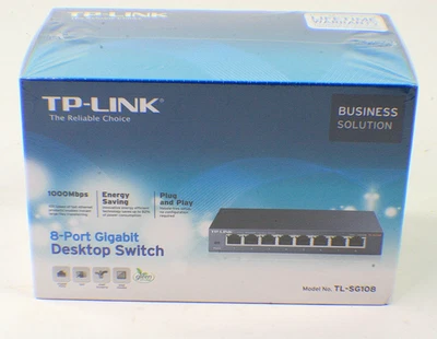 TP-LINK Desktop Switch TL-SG108 8 Port Gigabit 1000Mbps NEW SEALED - Image 1 of 4