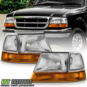 For 1998-2000 Ford Ranger Headlights w/Corner Lights Amber Signal 6pc Left+Right - Picture 1 of 7