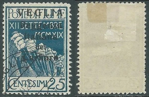 1920 VEGLIA USATO 25 CENT CARATTERI PIU PICCOLI SASSONE 8 - US23-9 - Picture 1 of 1