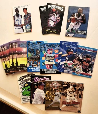 95,99,05 Timberwolves 03,04 Twins 04.05,06 St. Paul Saints- 17 pocket Schedules - Image 1 of 4