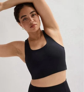Girlfriend Collective Schwarz Racerback Sport BH Crop Top Gr. S Neu mit Etikett - Bild 1 von 7