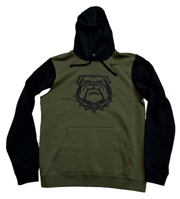 Nike Georgia Bulldogs Sudadera con Capucha Para Hombres Pequeña Bloque de Color Club Polar Oliva Pack Foto 1 de 4