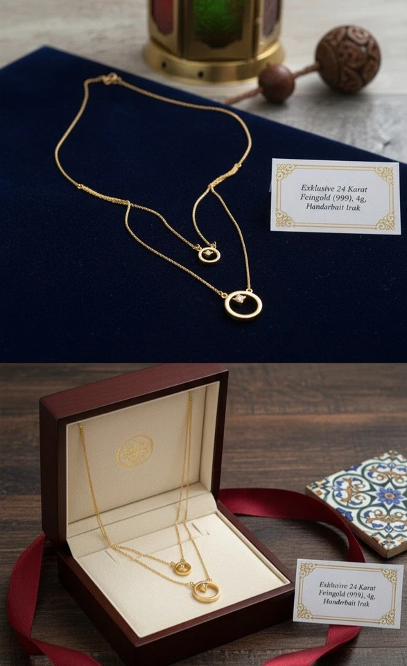 Exklusive Halskette – 24 Karat Feingold (999)-4g-Irakisches Unikat - Bild 1 von 2