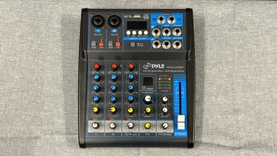 Pyle Professional Audio Mixer - Interface 4 Channel Digital 48V Phantom PMXU43BT - Image 1 of 4