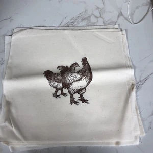 18 Quilt Squares Pre- Stamped Blocks 11” Rooster And Hen - Picture 1 of 2