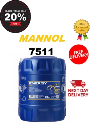 MANNOL 7511 20L Energy 5W30 Universal Synthetic Engine Oil API SN CH-4 A3/B4 - Image 1 of 4