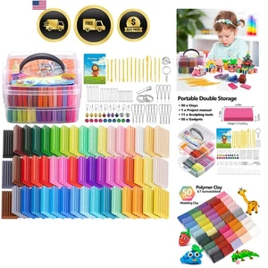 Kit de arcilla polimérica 50 colores con herramientas de escultura para niños y adultos - Imagen 1 de 11