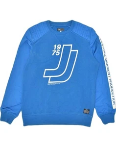 JACK & JONES Mens Graphic Sweatshirt Jumper XL Blue Cotton KN03 - Picture 1 of 4