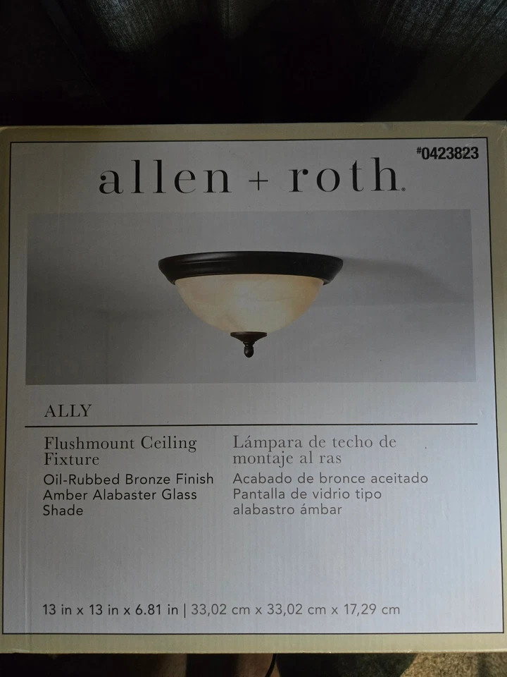 Allen + Roth ALLY Flushmount Ceiling Fixture Oil Rubbed  Finish Bronze - Image 1 of 2
