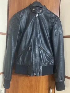 Dolce & Gabbana Women’s Black Leather Bomber Jacket IT 38 Red Lining - Picture 1 of 8