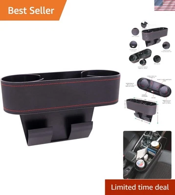 Elegante organizador de assento de carro e porta-copo: reduz distrações ao dirigir - Imagem 1 de 4