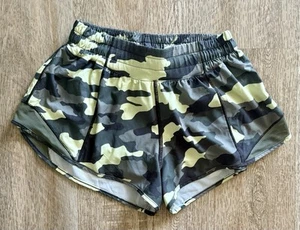 Girls Lululemon Athletic Shorts Size 4 Youth Age 9 Years Camouflage Camo - Picture 1 of 6