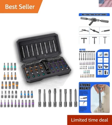 Compact 42-Piece Magnetic Screwdriver Set with Ratchet Handle for Easy Repairs - Image 1 of 4