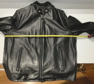 SCHOTT CAFE RACER #654 Leather Jacket BLACK Made In USA Sz 2XL - Picture 1 of 12