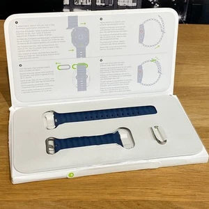 🟢 Bracelet Apple Watch Bleu Océan 49mm Taille Unique Boucle Titane 100% Original - Photo 1/16