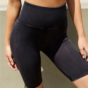 NEW Free People Good Karma Biker Shorts Washed Black XS/S Ribbed Stretch - Picture 1 of 8