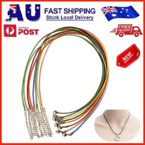 9 PCs Cotton Waxed Cord Thread Necklace Chain Lobster Claw Clasp mix colour - Picture 1 of 12