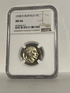1938-D NGC MS66 Buffalo Nickel 5c - Picture 1 of 2