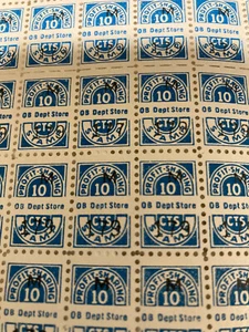 Vintage Kaufhaus Gewinnbeteiligung Briefmarken 1950er Jahre? - Kostenloser Versand - Bild 1 von 3