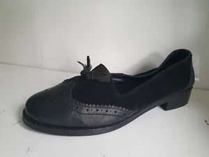 DUNE LONDON DESIGNER UK 7 EU 40 WOMENS BLACK SUEDE LEATHER LOAFERS FLAT SHOES - Picture 1 of 17
