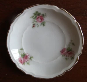 Silesia Roses Gold Rim 3 1/8” Butter Pat(s) - Picture 1 of 3