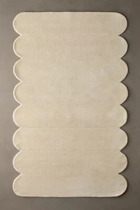 Abstract Cream Beige, Modern Handmade Tufted 100% Natural Wool Area Rugs. - Picture 1 of 4