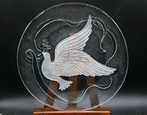 Vintage L E Smith Peace Dove Round Serving Platter w/ Box Perfect for Christmas! - Picture 1 of 9