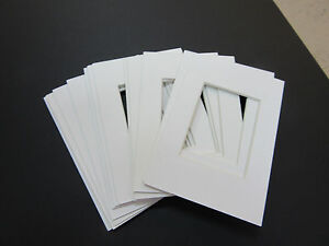 Picture Frame Mats WHITE mats 5x7 for 4x5 photo SET OF 10