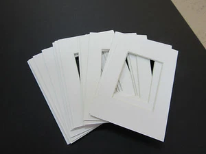 Picture Frame Mat 4x6 for small photo or ACEO Acid Free White mats SE OF 6 - Picture 1 of 1
