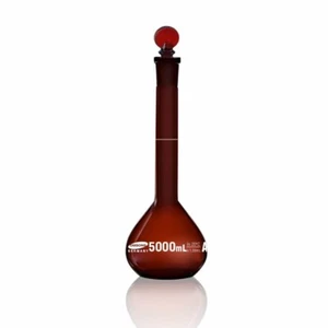 Omsons Glassware | Volumetric Flask | Class A | Capacity 5000ml | Pack of 1 | - Picture 1 of 5