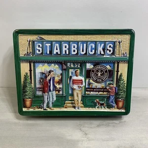 STARBUCKS Coffee VINTAGE Large Cookie Tin 1999 - 3D Lid First Store Seattle 1971 - Picture 1 of 5
