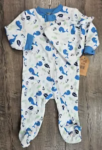 Baby Boy Clothes New Chick Pea 0-3 Month 2pc Whale Under Sea Outfit & Hat - Picture 1 of 5
