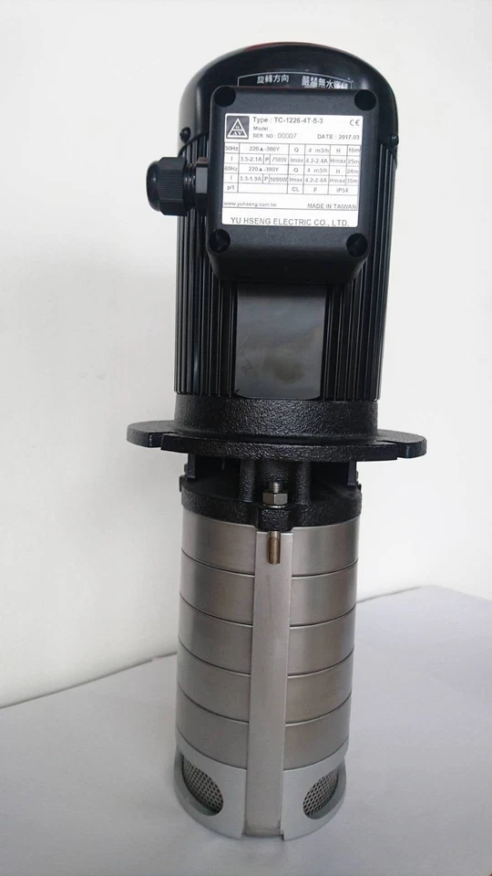 1HP CNC Machine Coolant Pump 208/220/240/415/440/480V,  226mm 9" stem, BSPT 3/4" - Image 1 of 4