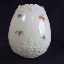 1880's Fostoria Consolidated 'Astoria' Tulip Form Floral Print Kero Oil Shade