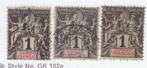 French Colonies Congo Scott# 18 MH 3 stamps - Picture 1 of 1