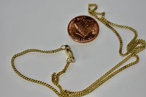 VINTAGE PLATED BRASS NECK CHAIN * 16 " WITH STAMPED FLORAL CLASP *SHINY * NOS - Picture 1 of 2